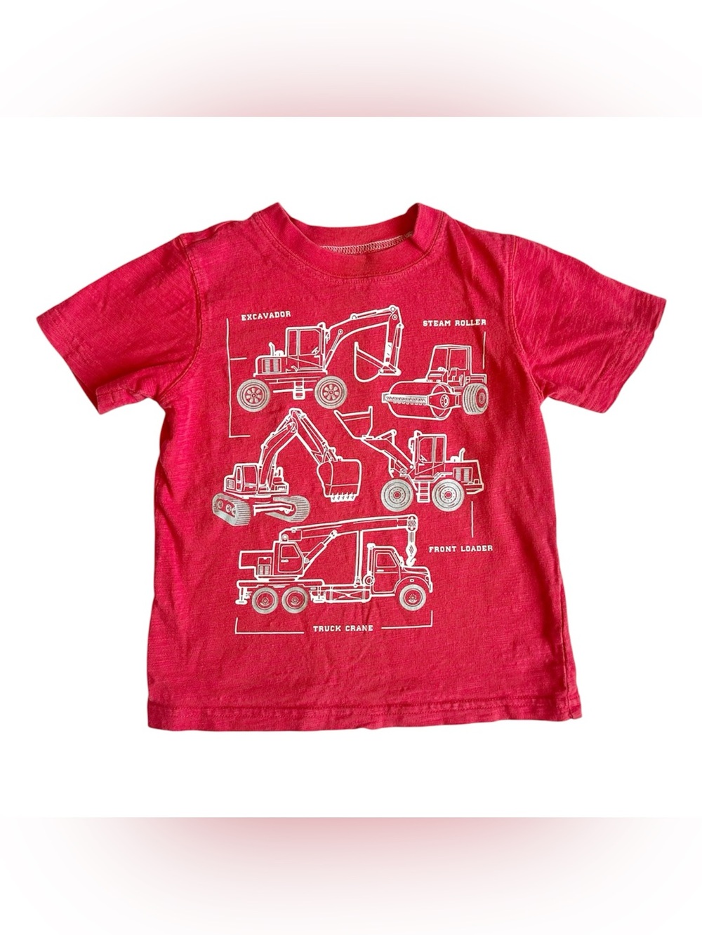 Carter's 3T Boys Red construction vehicles graphic tee shirt